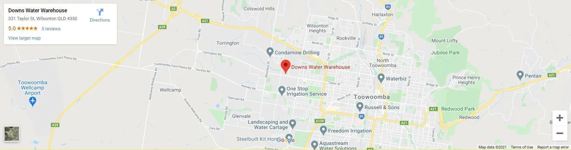 Downs Water Warehouse Google Map